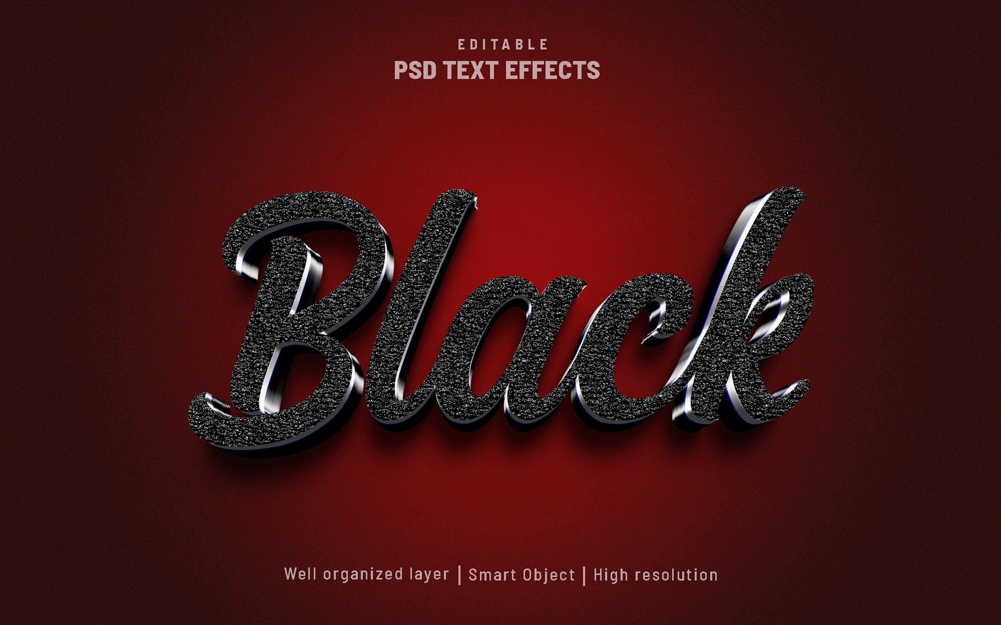 Black editable text effect PSDcover image.
