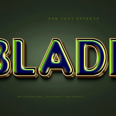 3D Blade editable text effect PSDcover image.