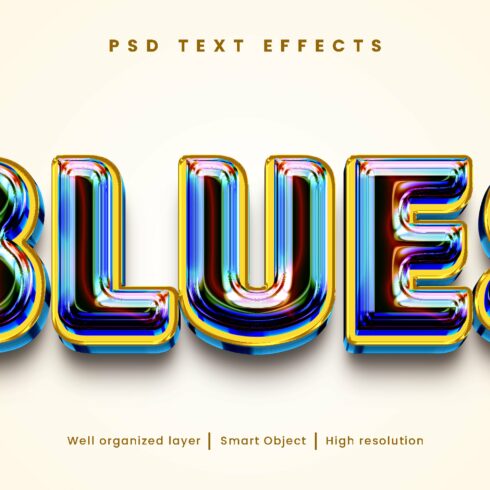 Blues color editable text style PSDcover image.