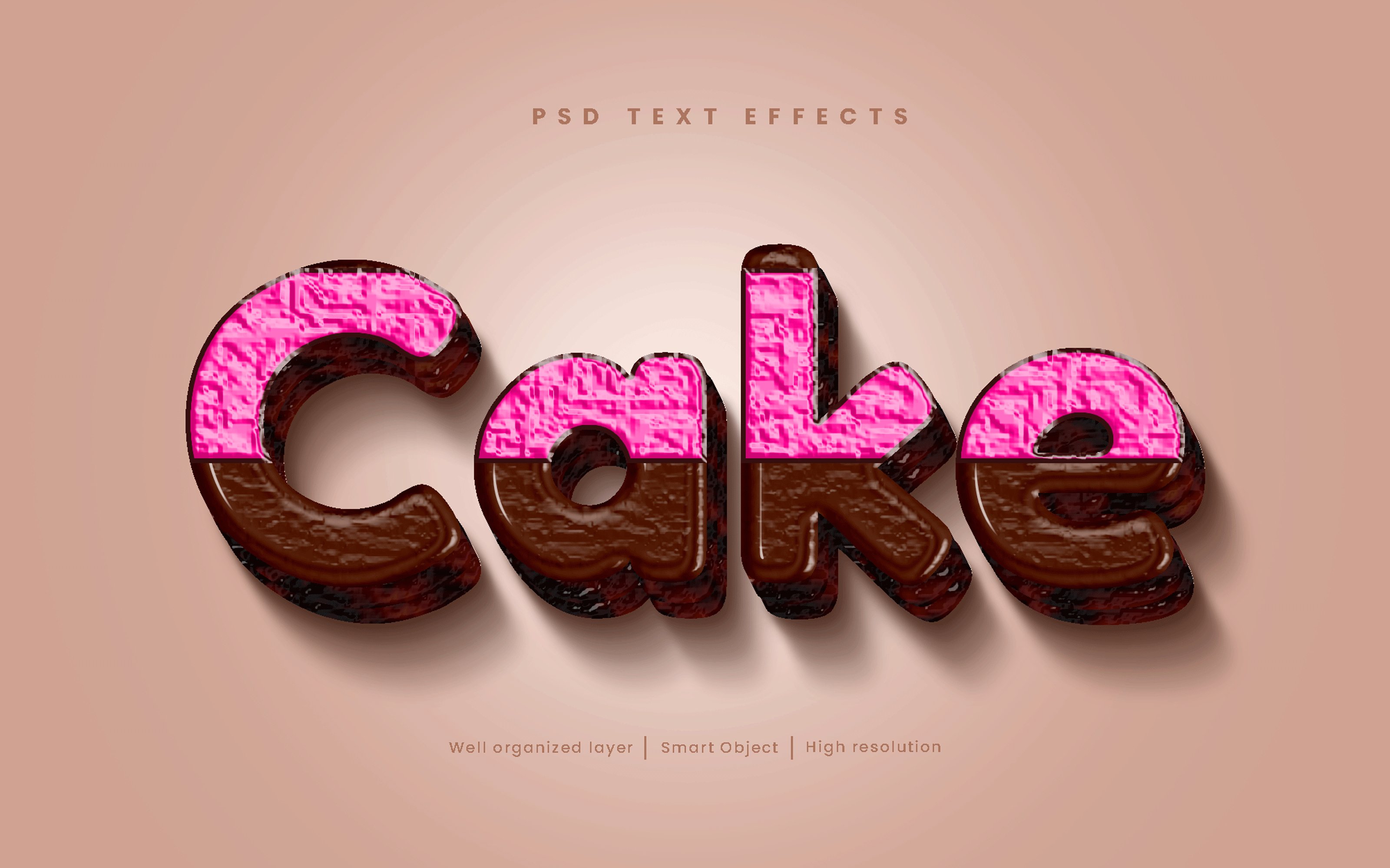 Cake editable text effect psdcover image.
