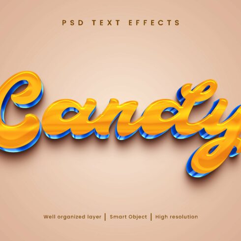 Candy chocolate editable text PSDcover image.