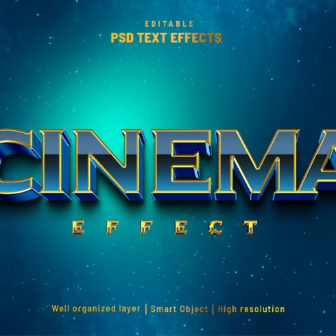 Cinema movie editable text effectcover image.