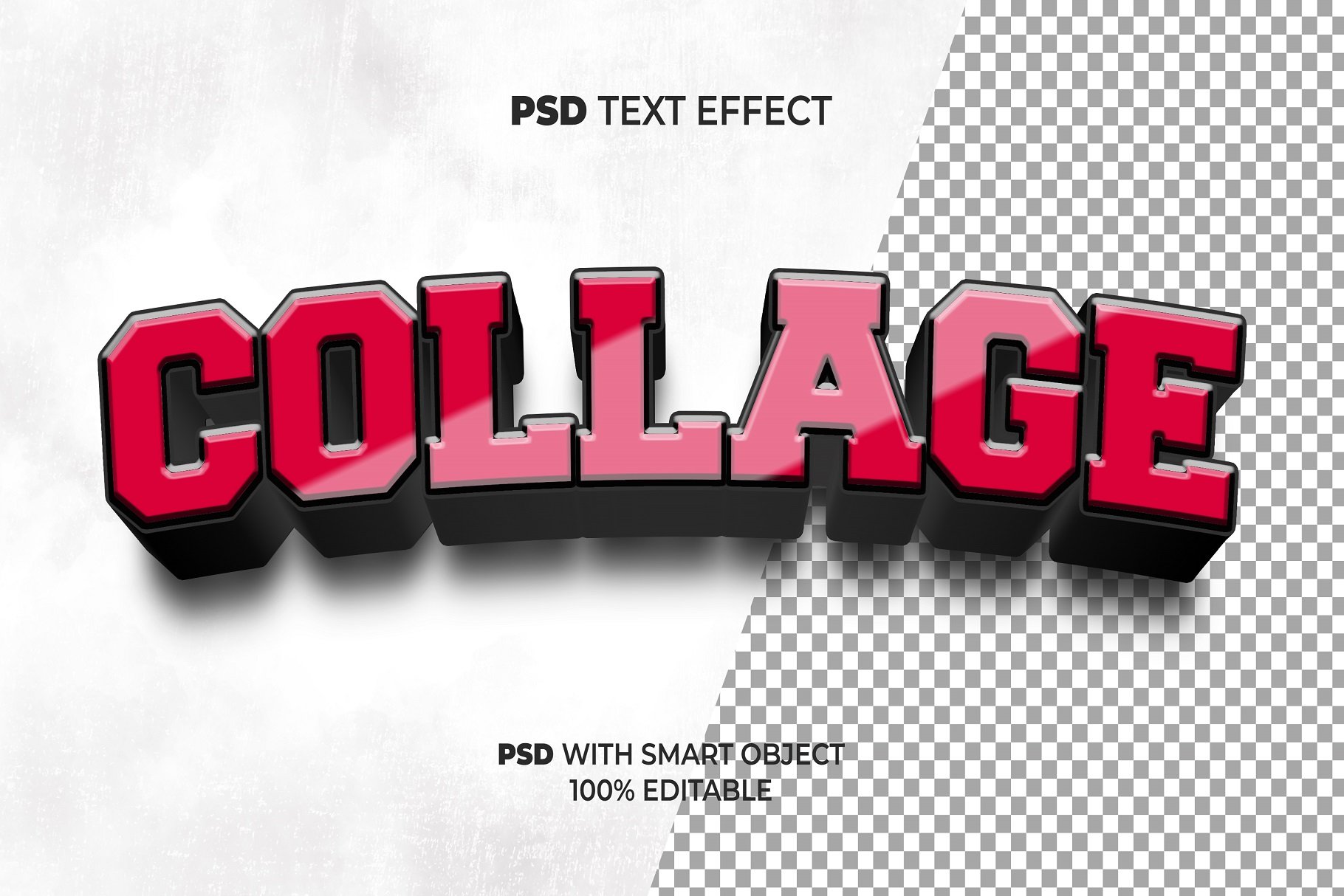 3D Text Effect Collage Stylepreview image.