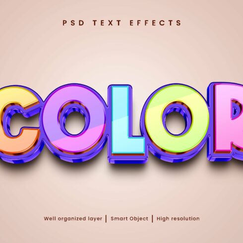 Color editable text effect Style PSDcover image.