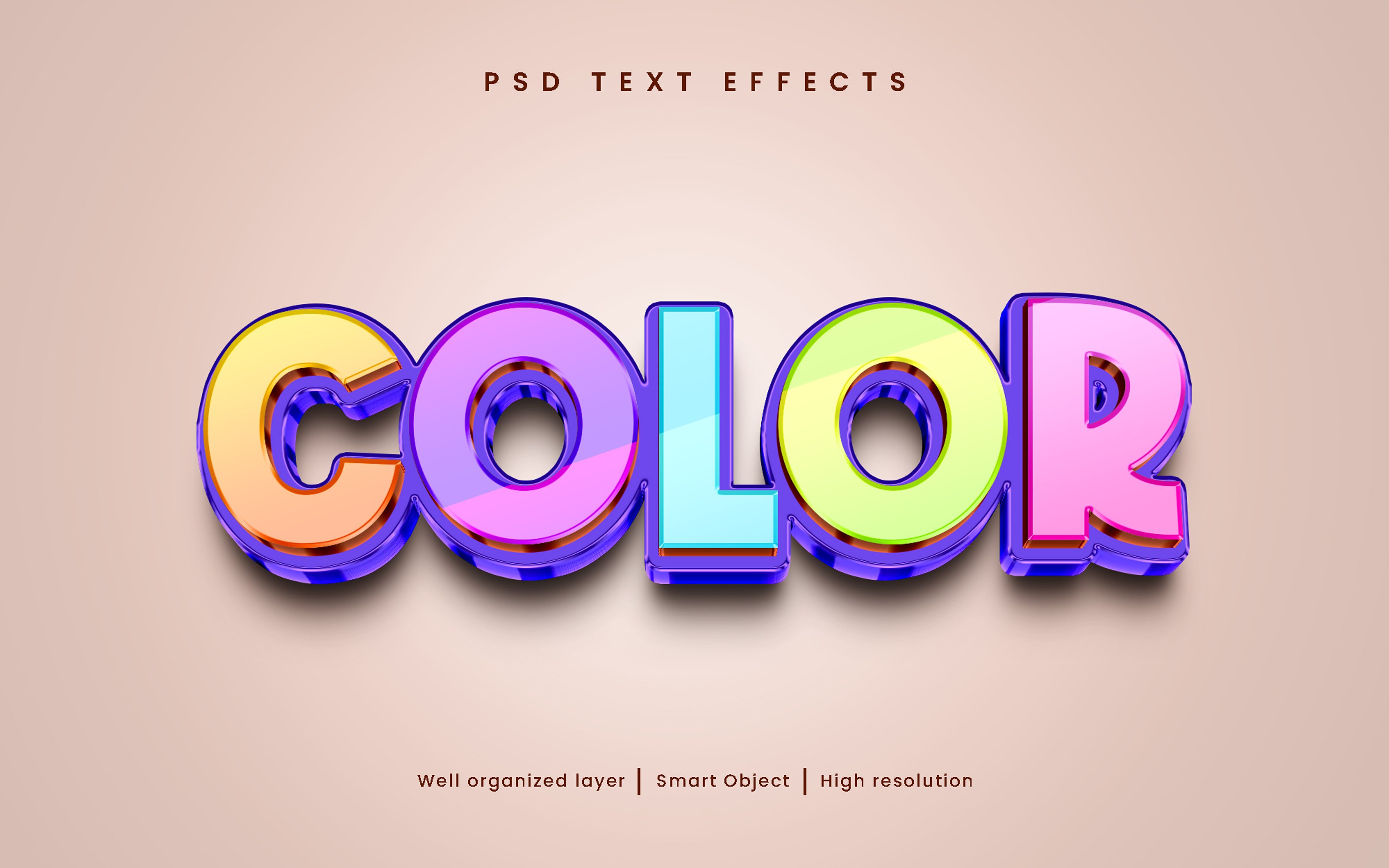 Color editable text effect Style PSDcover image.