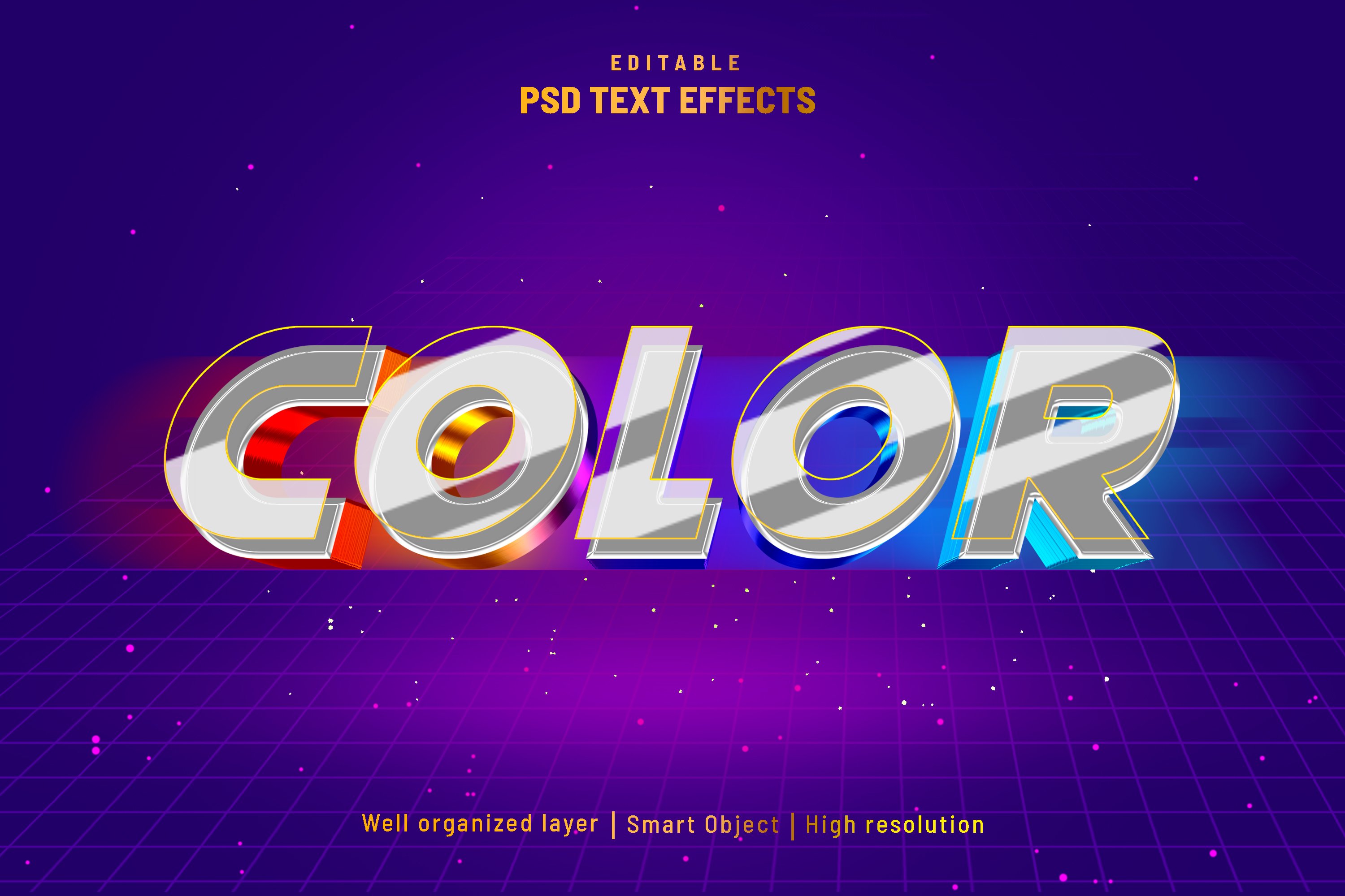 Color editable text effect PSDcover image.