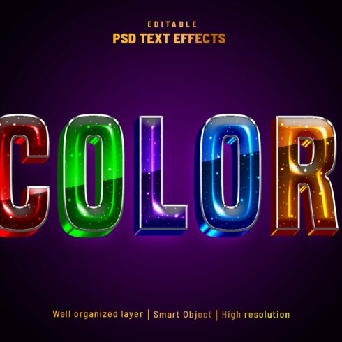 Color Editable text effect PSDcover image.