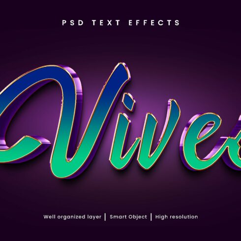 3D style vives editable text effectcover image.