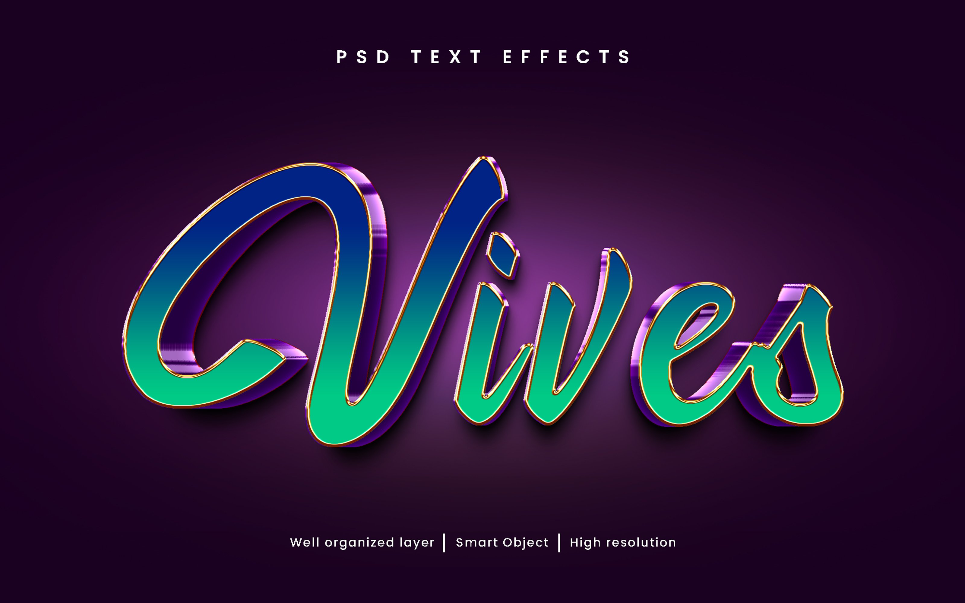 3D style vives editable text effectcover image.