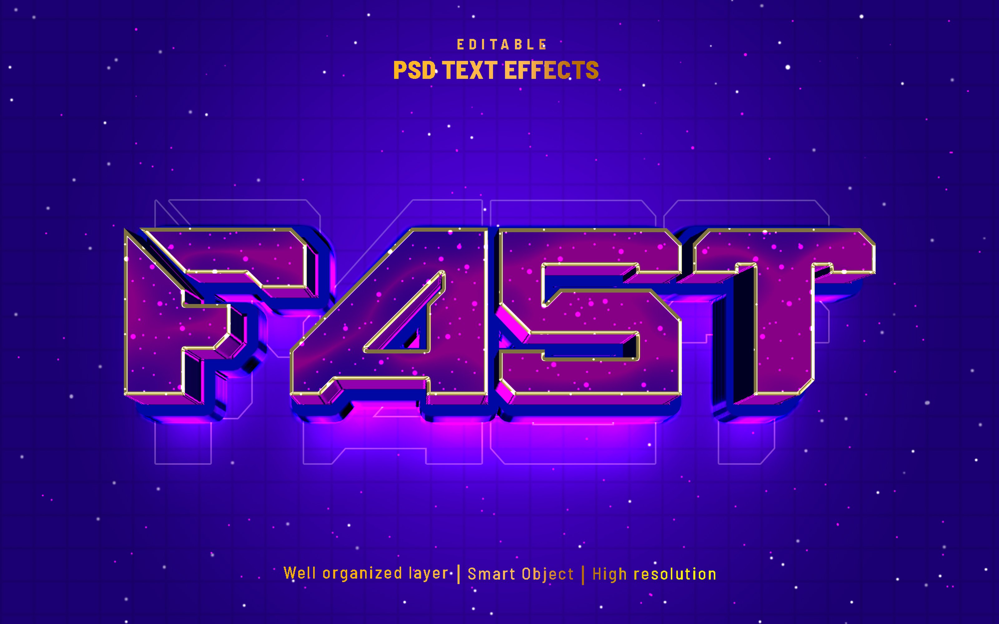 Fast 3D editable text effect PSDcover image.