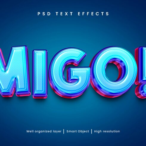 3D Style Migo editable text effectcover image.