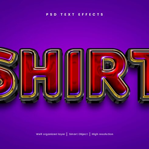 3D style shirt editable text effectcover image.