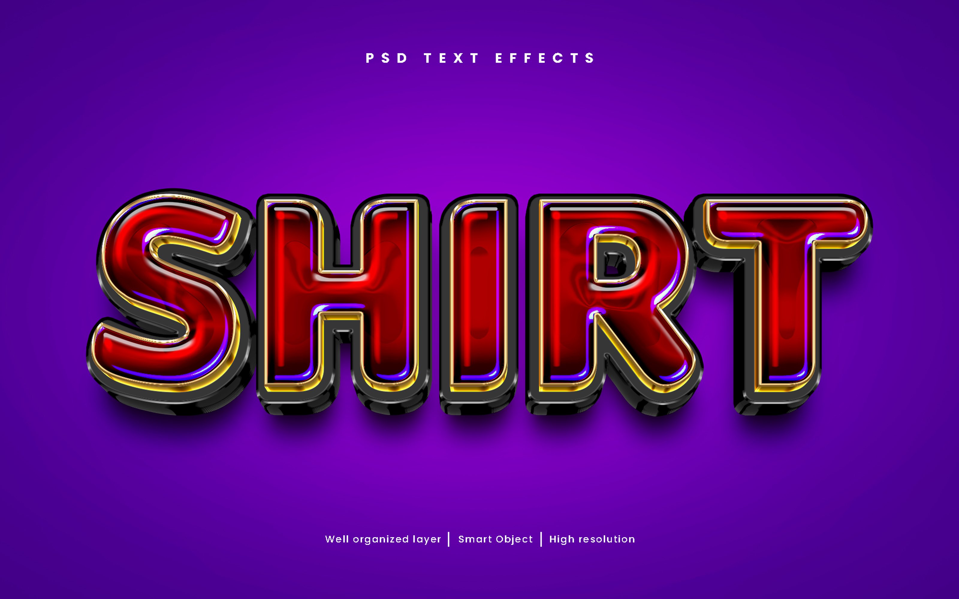 3D style shirt editable text effectcover image.