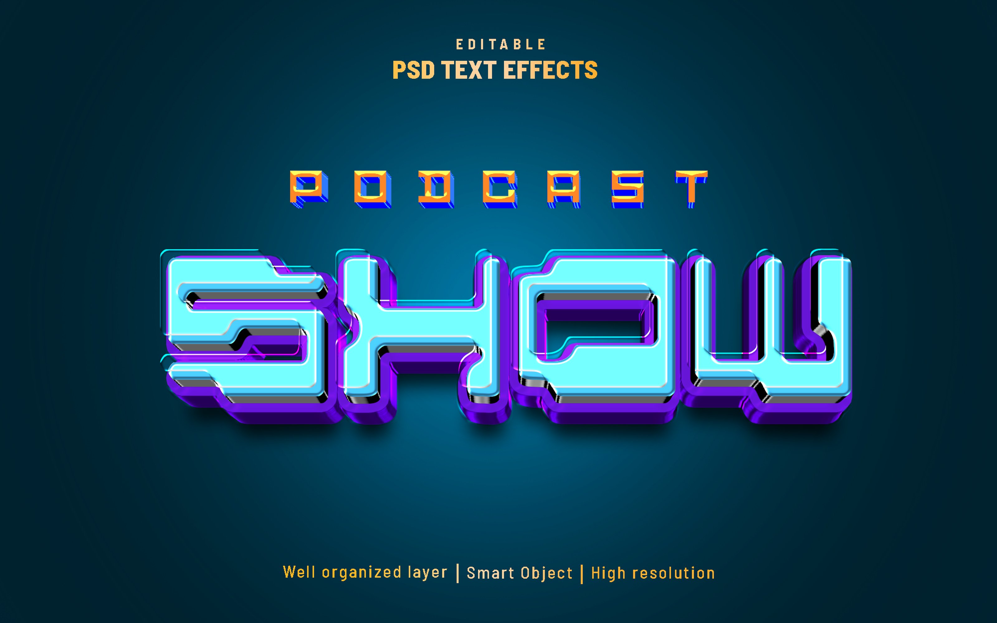 Show editable text effect psdcover image.
