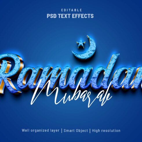 Ramadan editable text effect PSDcover image.