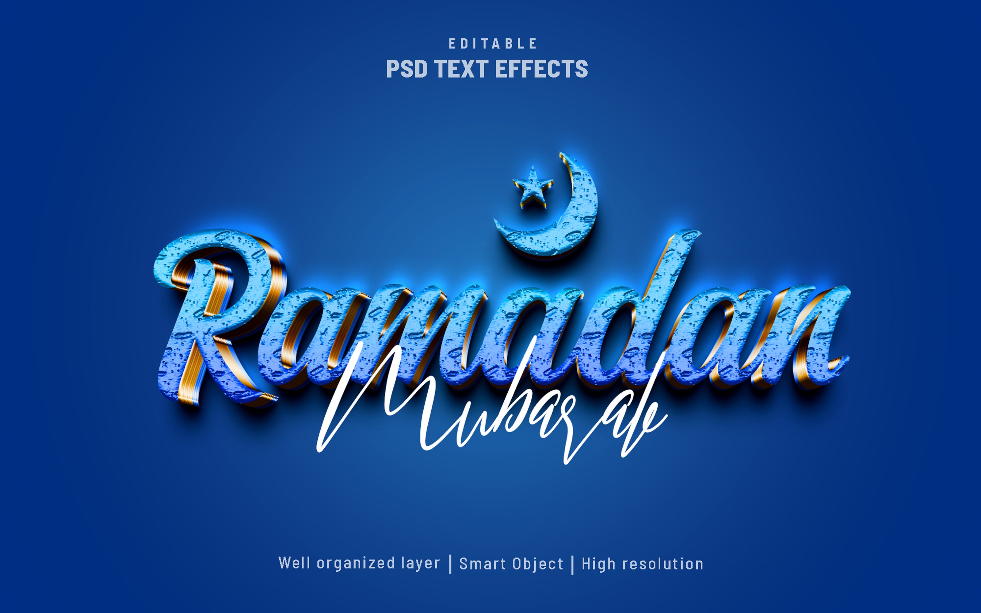 Ramadan editable text effect PSDcover image.