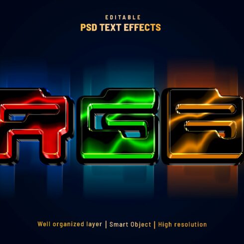 RGB editable text effect PSDcover image.