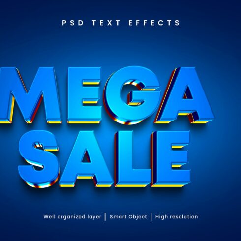 Mega Sale editable text effect PSDcover image.