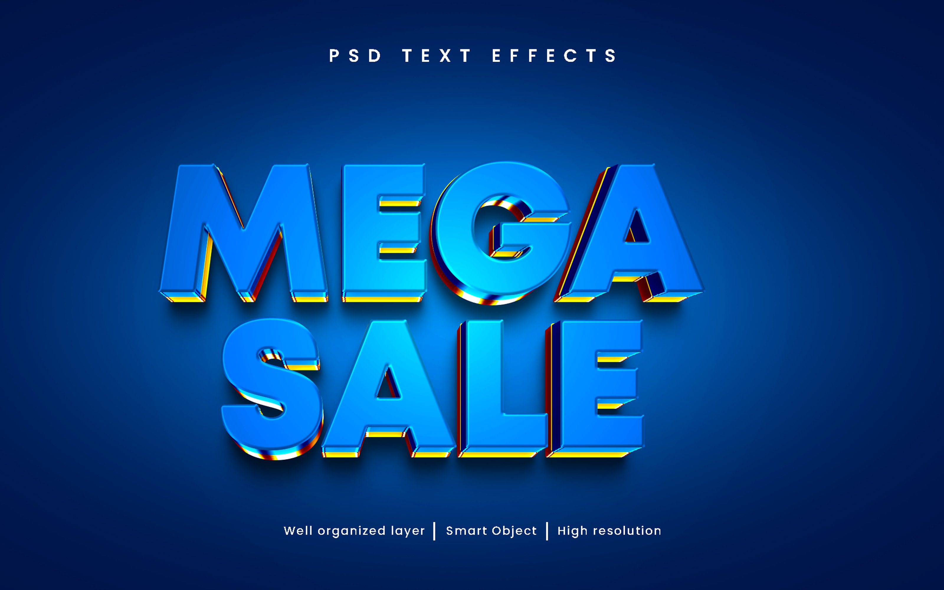 Mega Sale editable text effect PSDcover image.