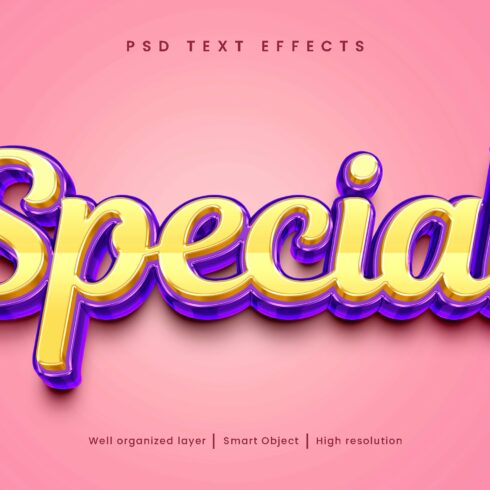 3D Special editable text effect PSDcover image.