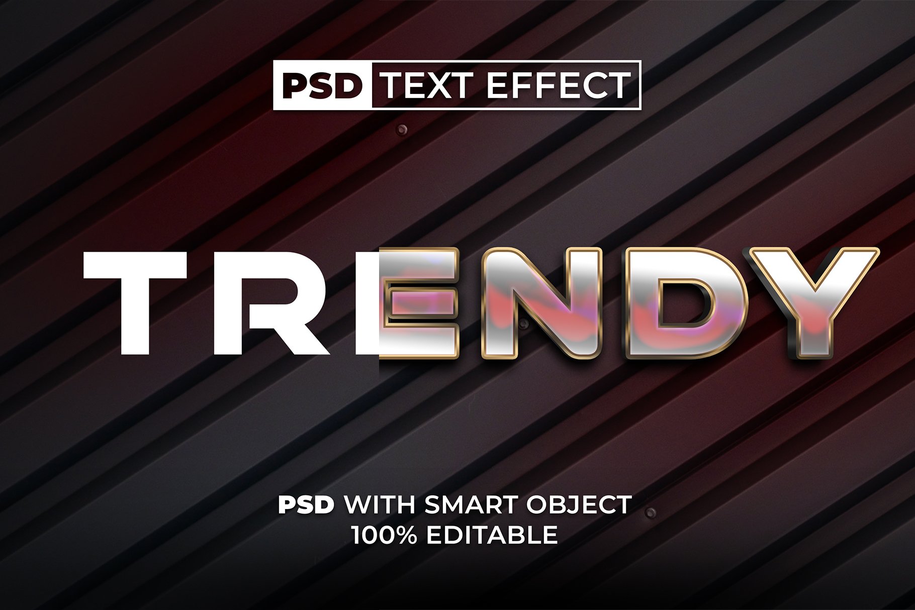 Trendy Text Effect Silver Gold Stylepreview image.