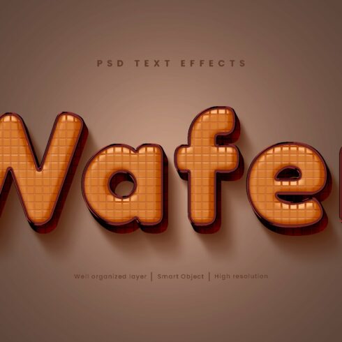 Wafer text effect style PSDcover image.