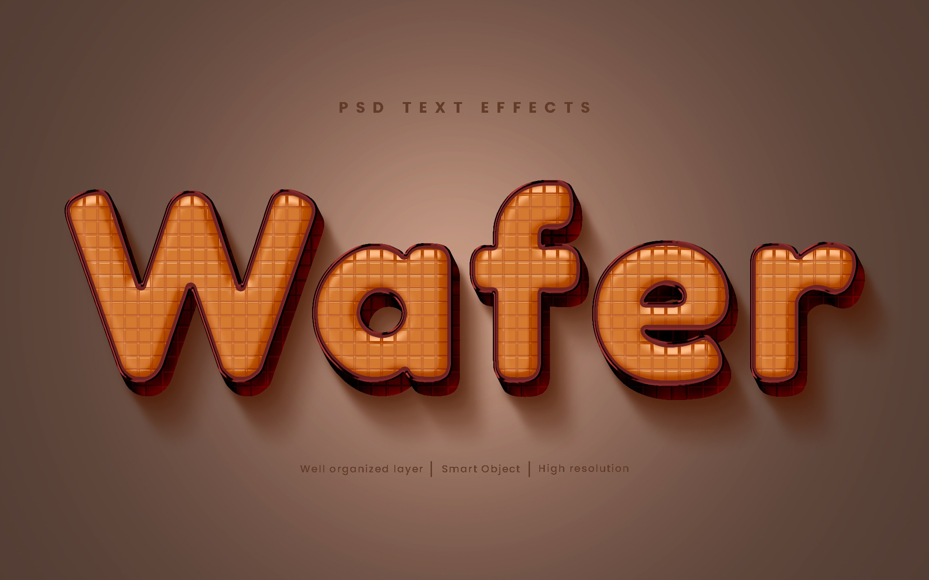 Wafer text effect style PSDcover image.