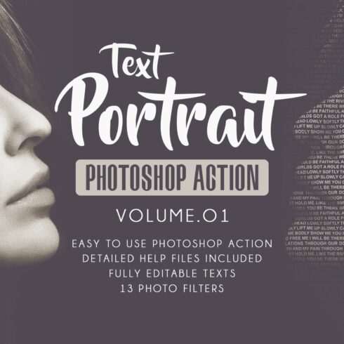 Text Portrait Photoshop Actionscover image.