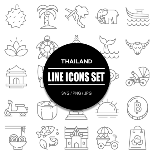 Thailand Line Icon Set cover image.