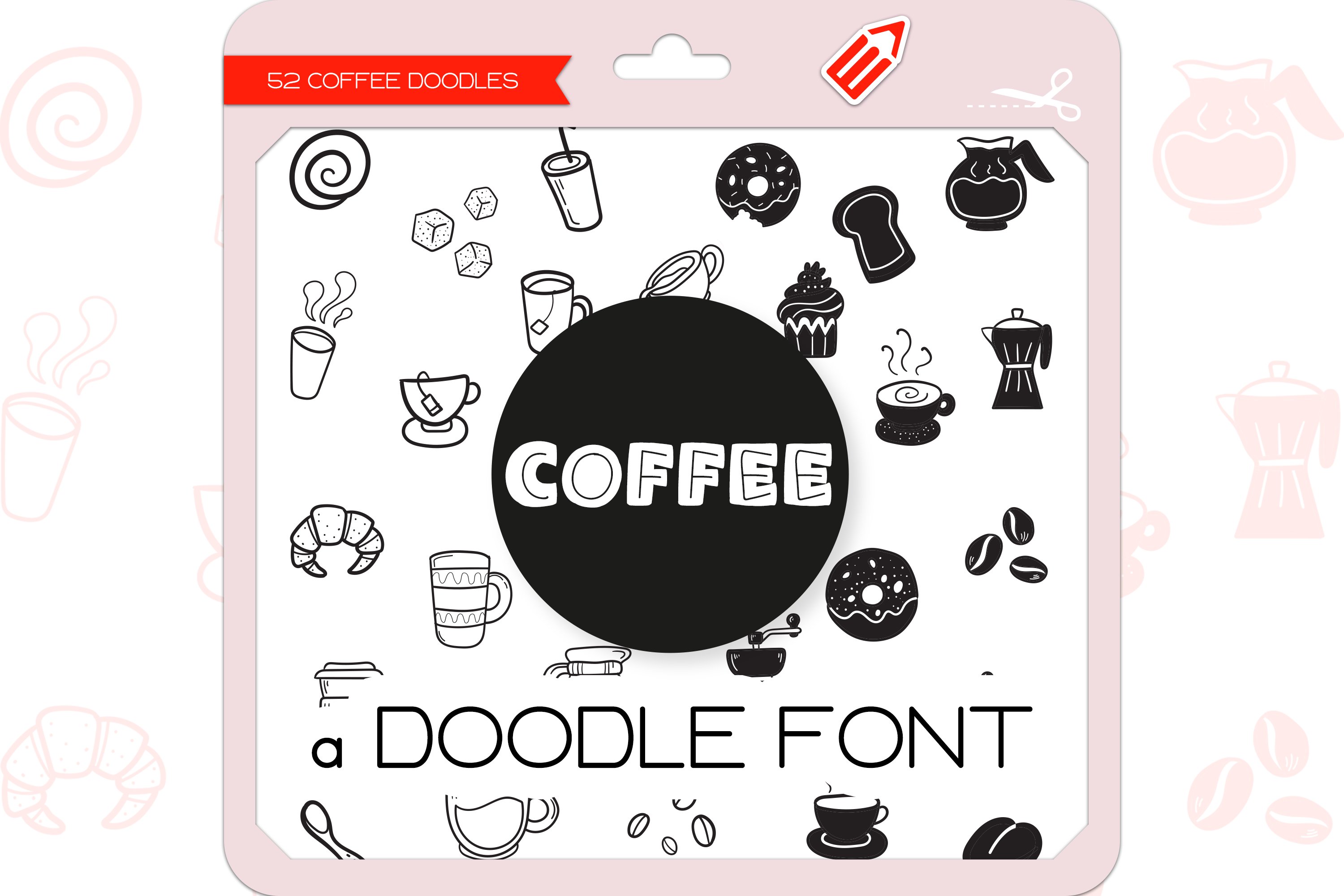 Coffee Doodles - Dingbats Font cover image.