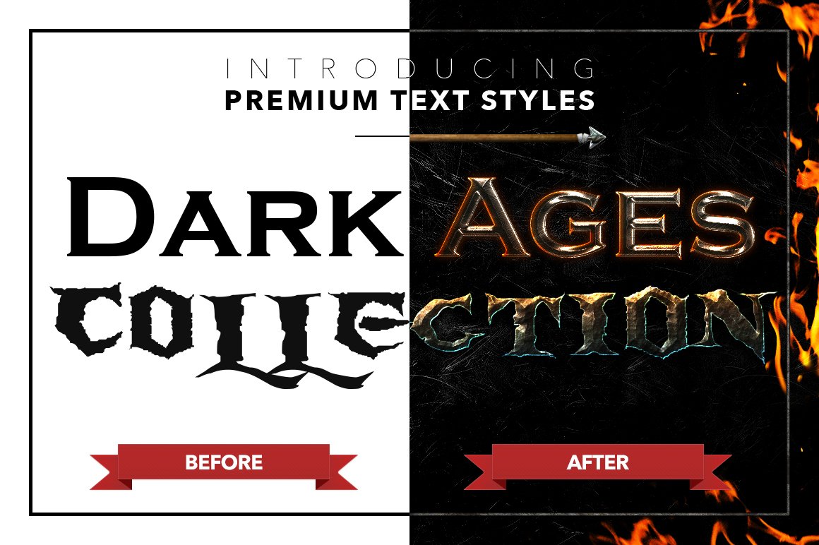 the dark ages text styles pack two before after 431