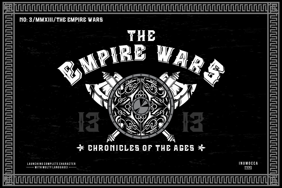 The Empire Wars (family font) preview image.