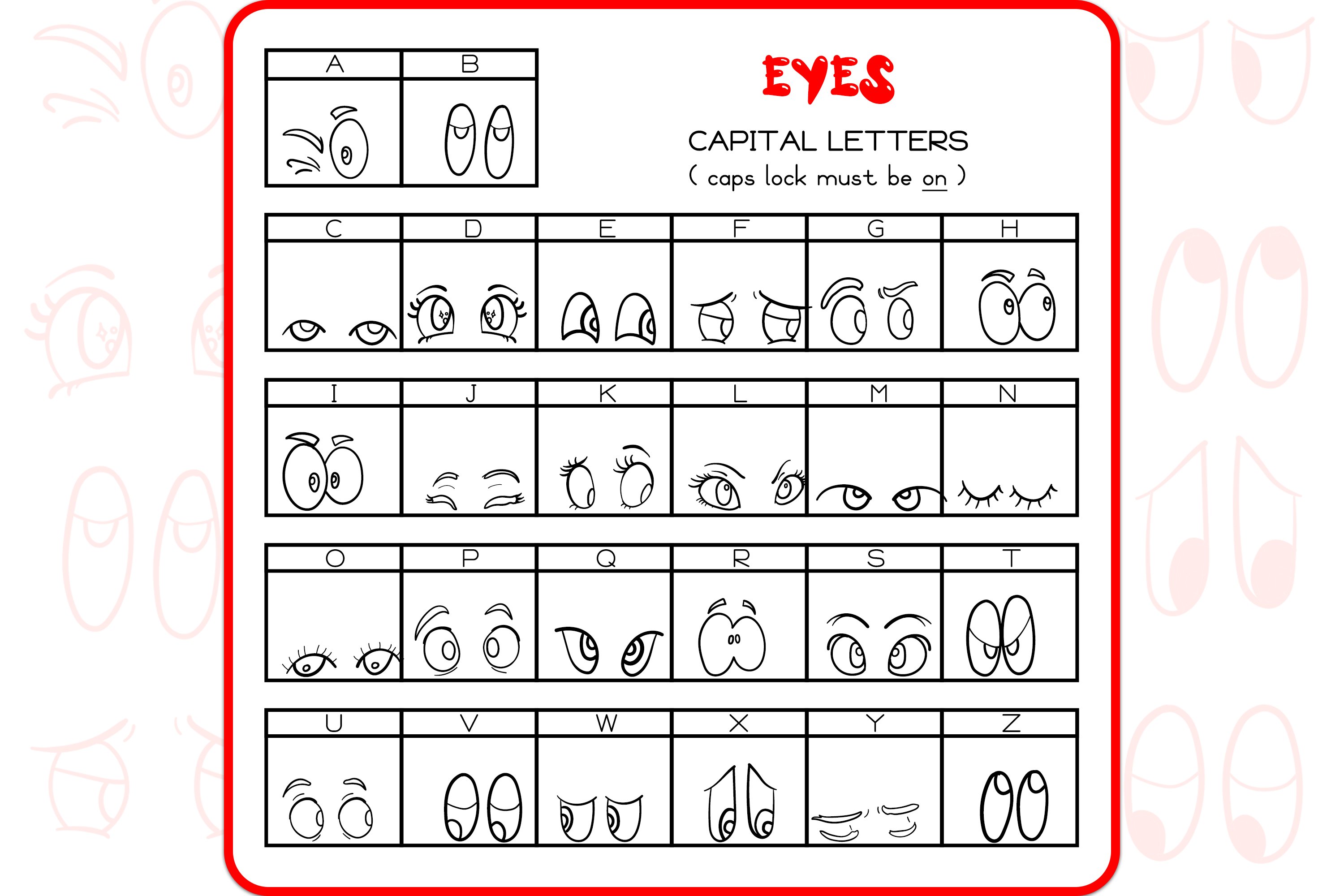 Eyes Doodles - Dingbats Font preview image.