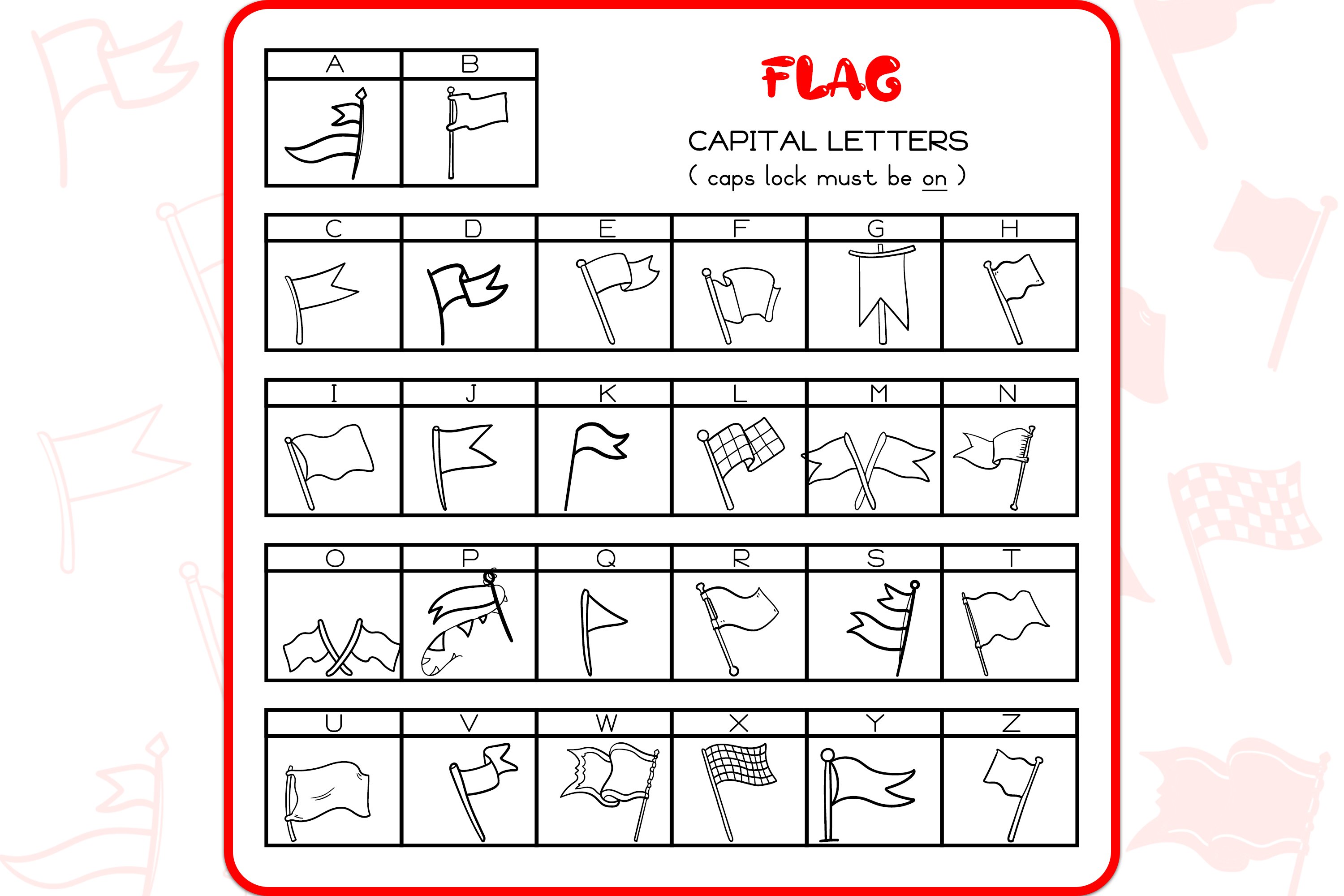 Flag Doodles - Dingbats Font preview image.