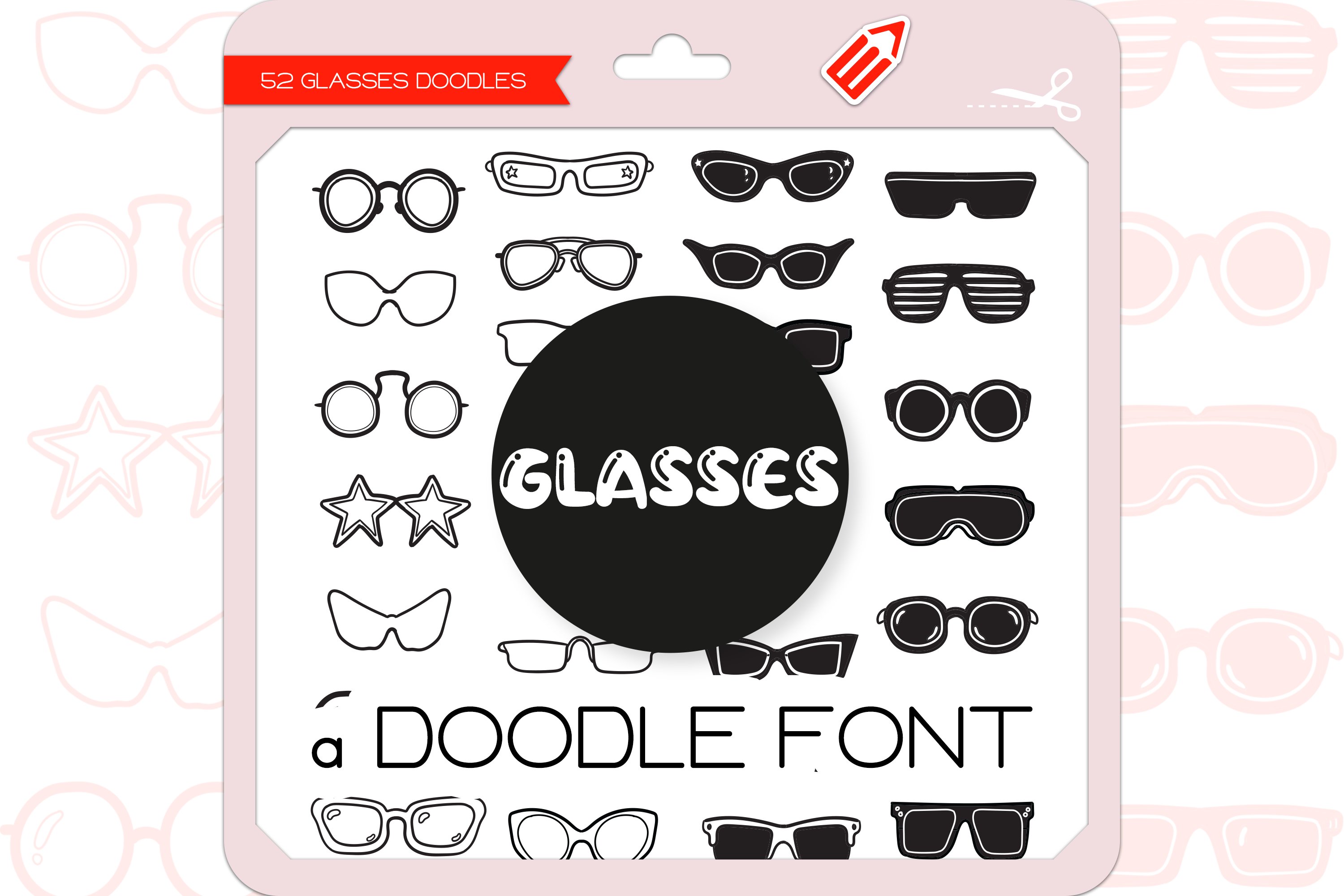 Glasses Doodles - Dingbats Font cover image.