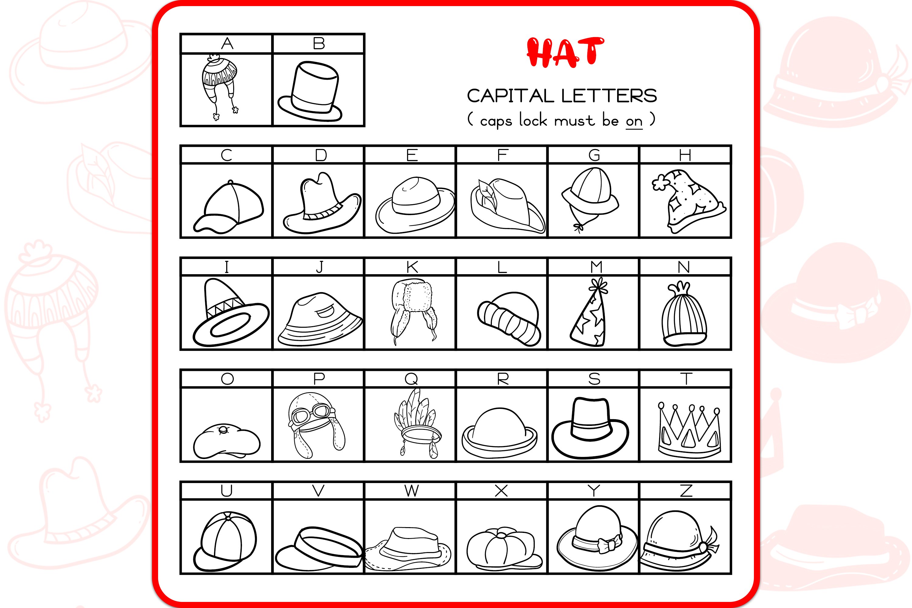 Hat Doodles - Dingbats Font preview image.