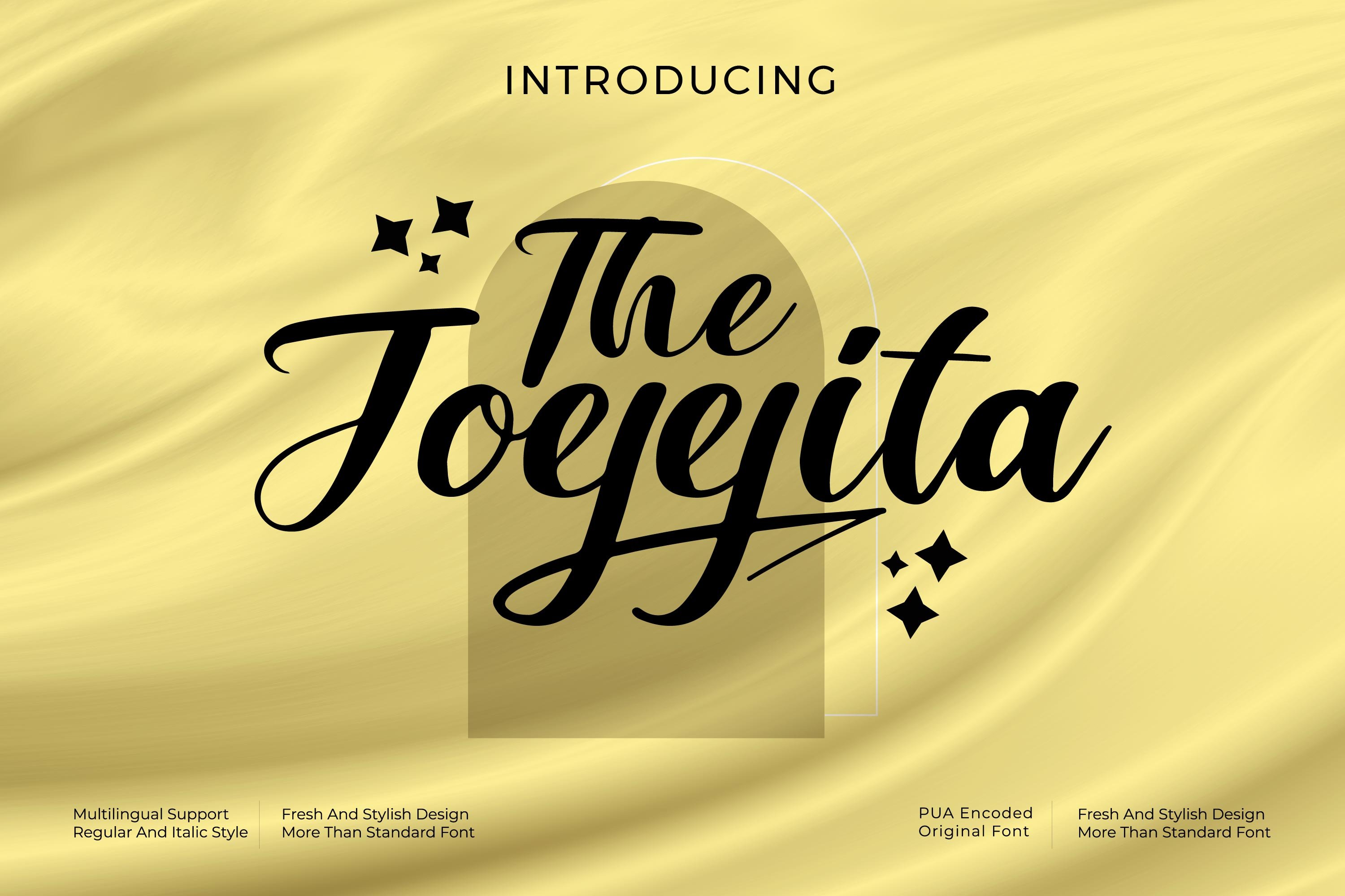 The Joejeita - Script style font cover image.