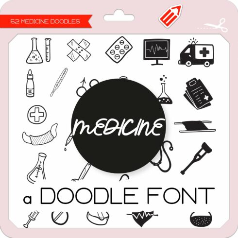 Medicine Doodles - Dingbats Font cover image.