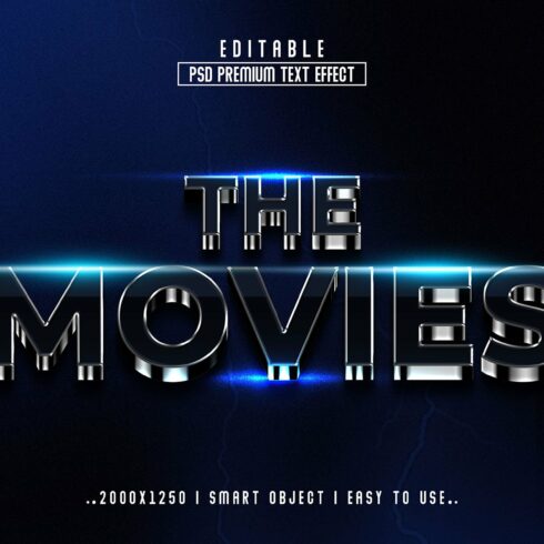 The Movies 3D Editable Text Effectcover image.