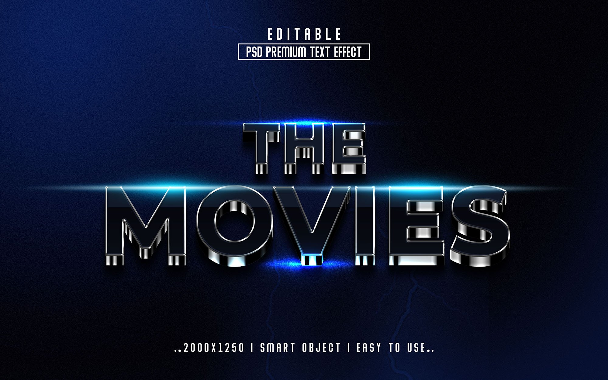The Movies 3D Editable Text Effectcover image.
