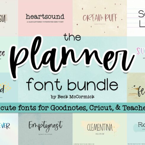 The Planner Font Bundle cover image.