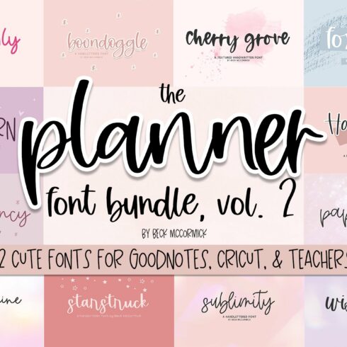 Planner Font Bundle, Vol. 2 cover image.