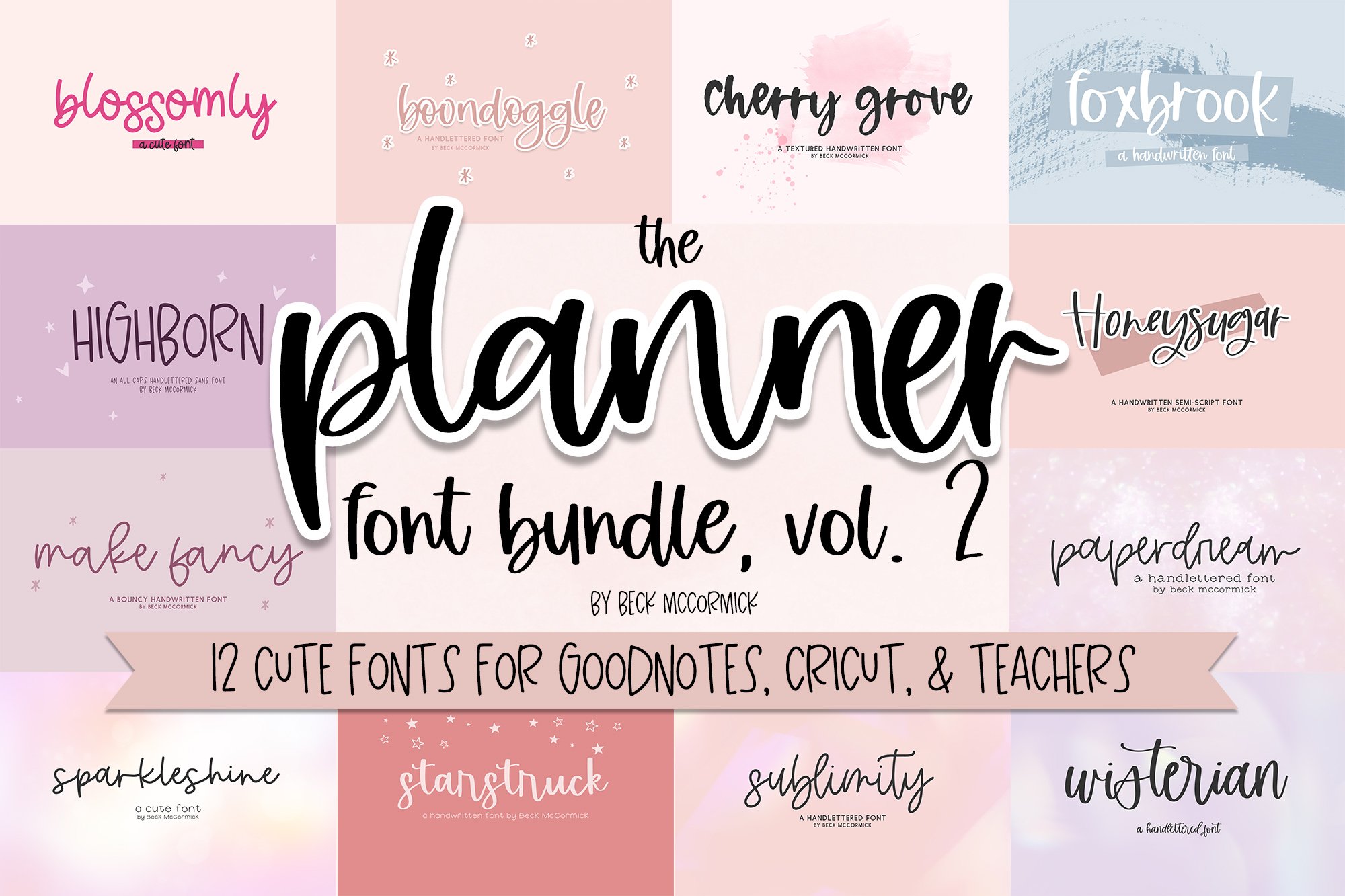 Planner Font Bundle, Vol. 2 cover image.