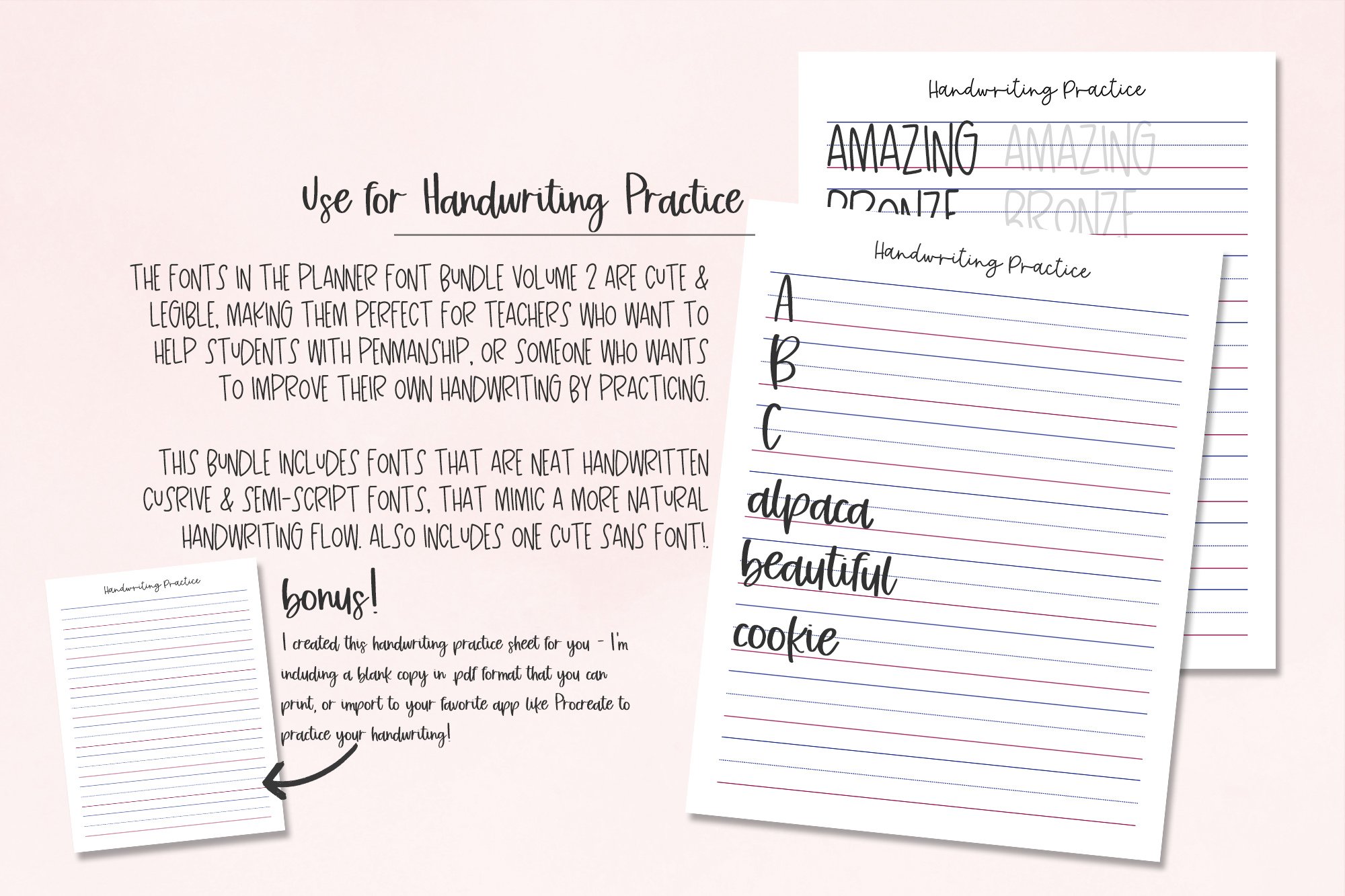 Planner Font Bundle, Vol. 2 preview image.