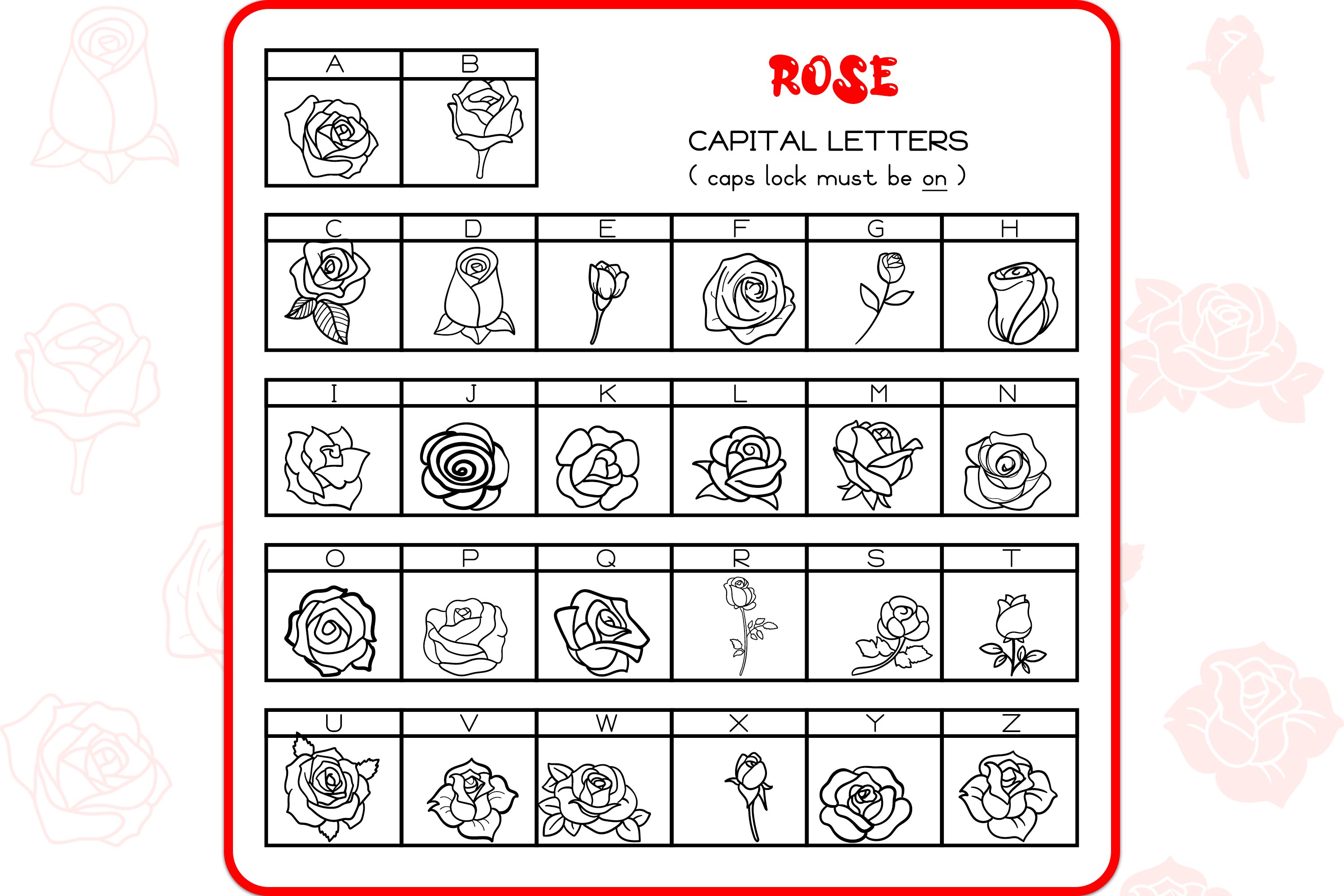 Rose Doodles - Dingbats Font preview image.