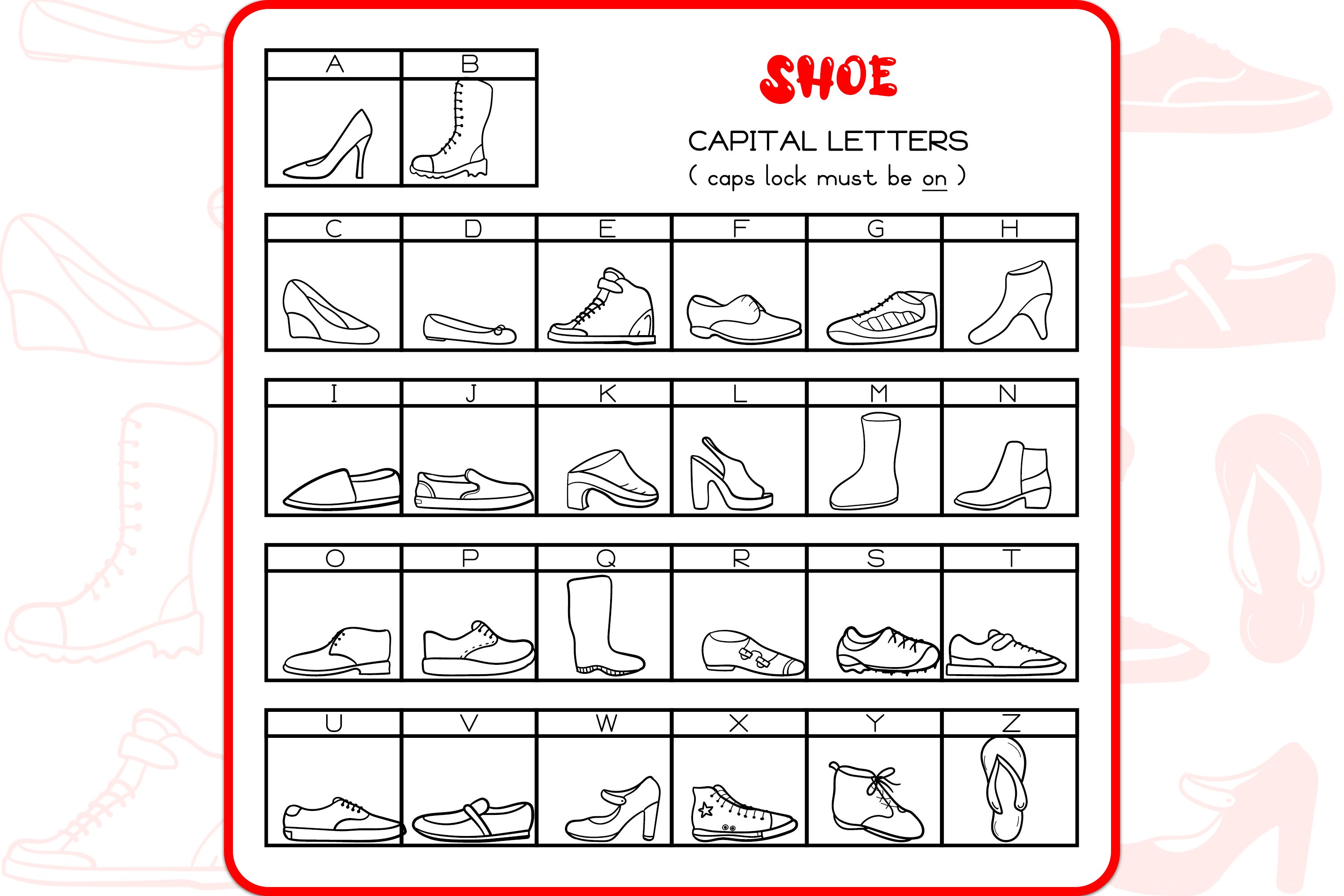 Shoe Doodles - Dingbats Font preview image.