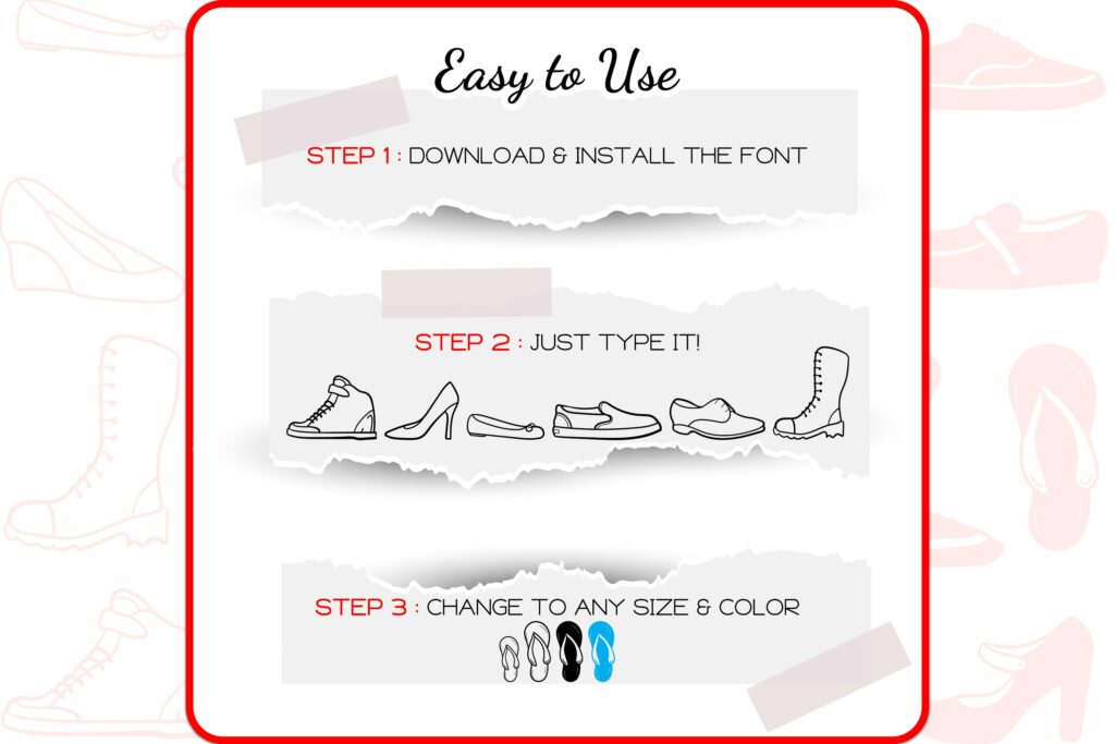 Shoe Doodles - Dingbats Font – MasterBundles