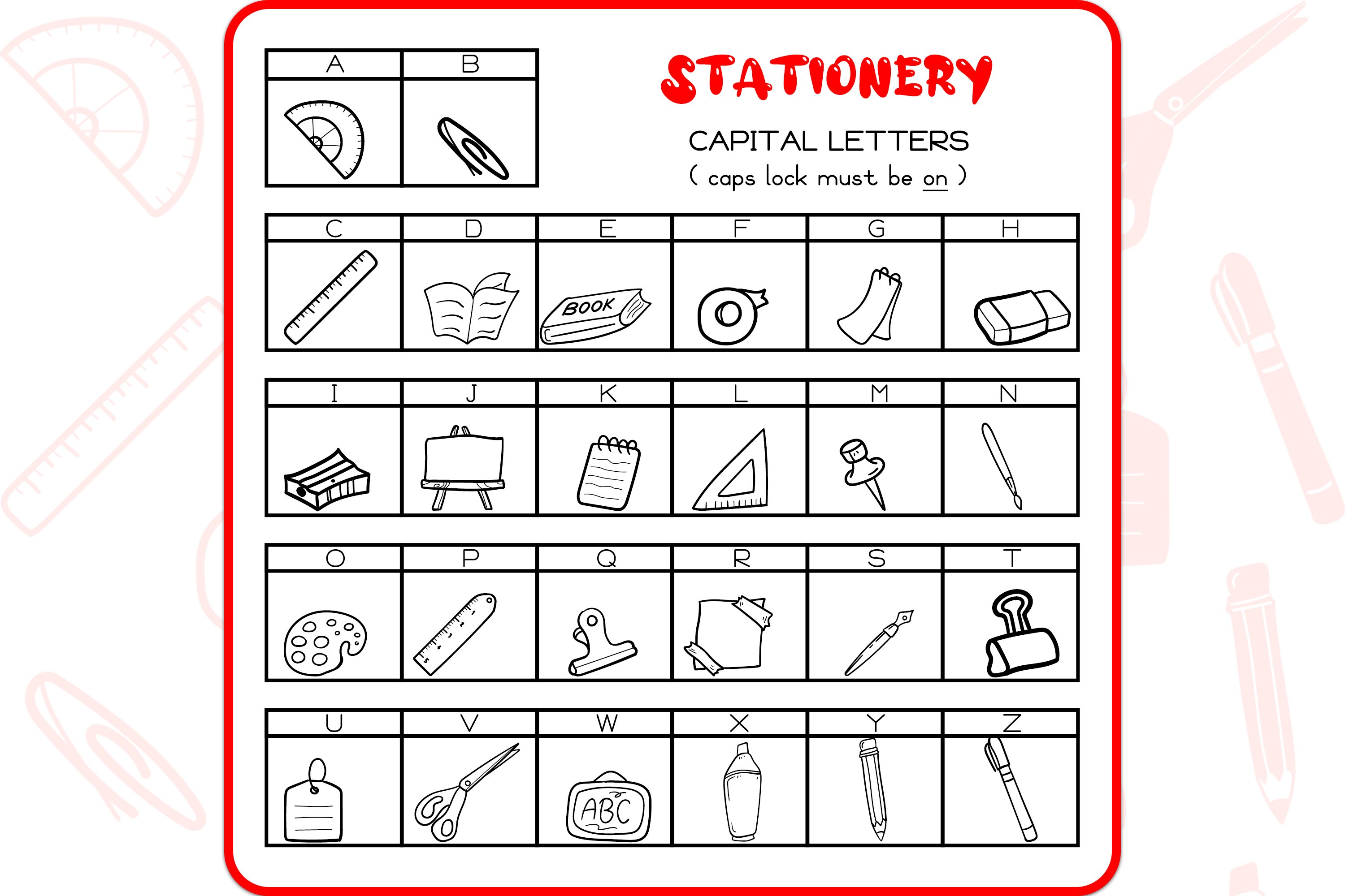 Stationery Doodles - Dingbats Font preview image.