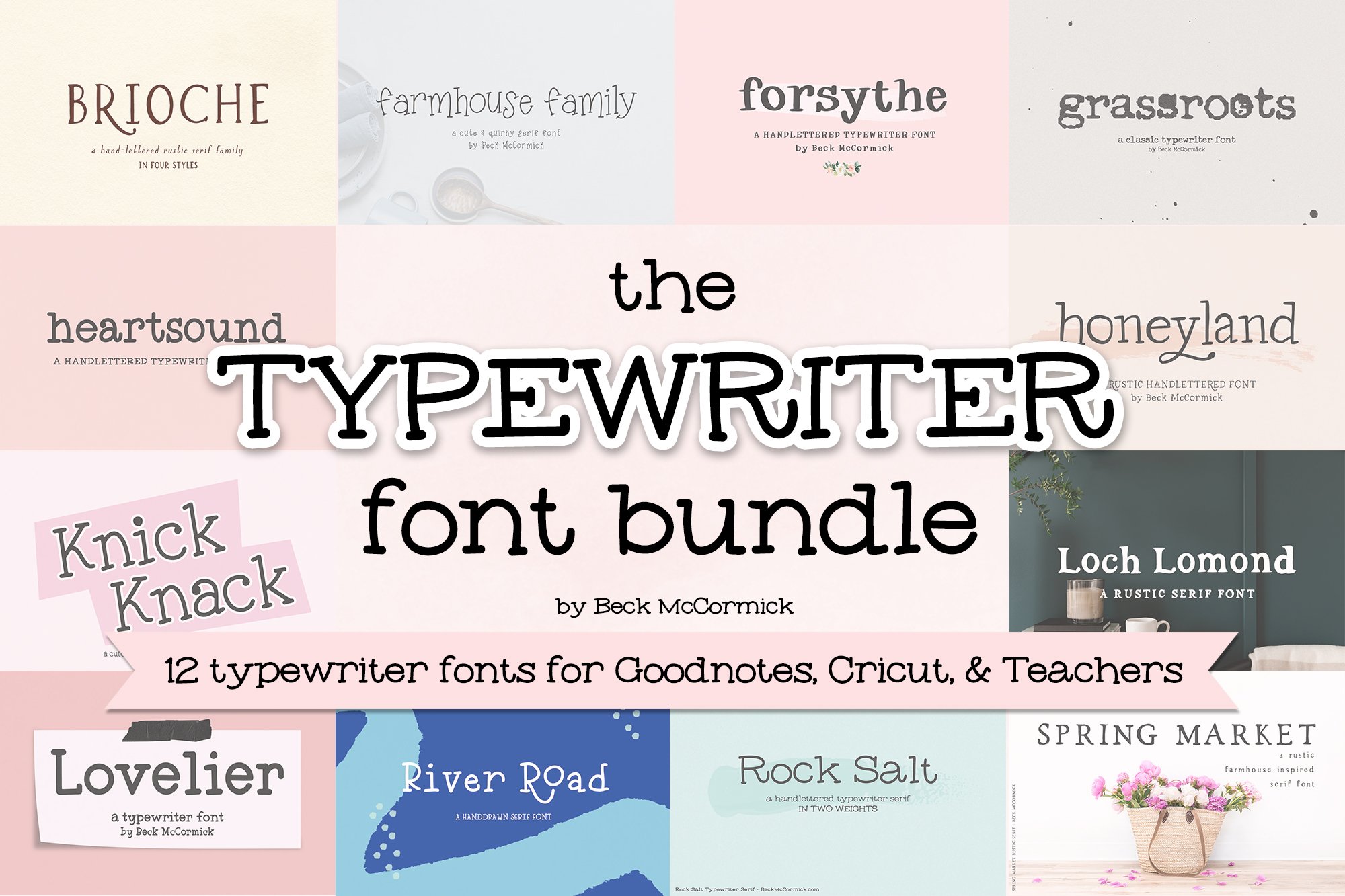 Typewriter Font Bundle cover image.