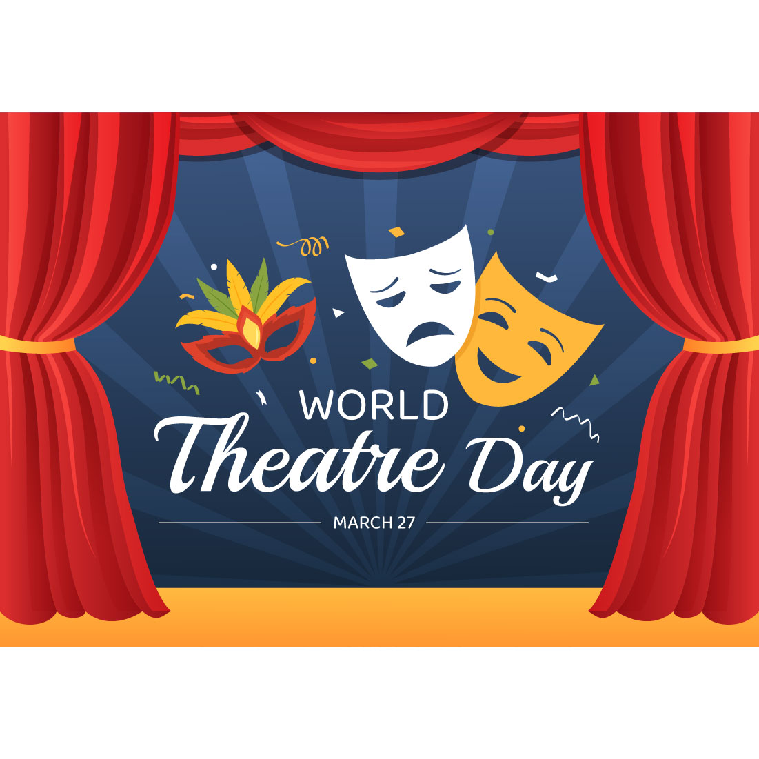 14 World Theatre Day Illustration preview image.